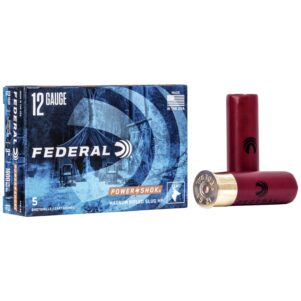 Federal Power-Shok Rifled Slug 12 Gauge 3" 1-1/4 oz Rifled Hollow Point Slug 1600 FPS – 5 Rounds (F131 RS)