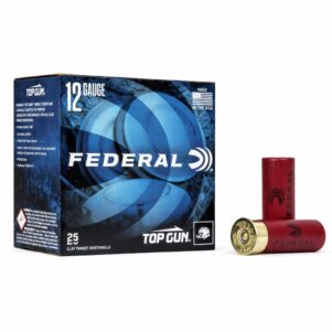Carton of 12 Gauge Federal shotgun shells with all white background.