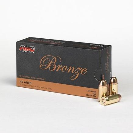 PMC Bronze Handgun Ammunition .45 ACP 230 gr. FMJ 830 fps 50/ct a4ftactical