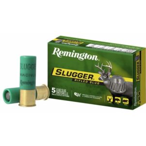 Remington Slugger Rifled Slug 12 Gauge 3" 1 oz Slug 1760 FPS – 5 Rounds (20270) Carton with all white background.