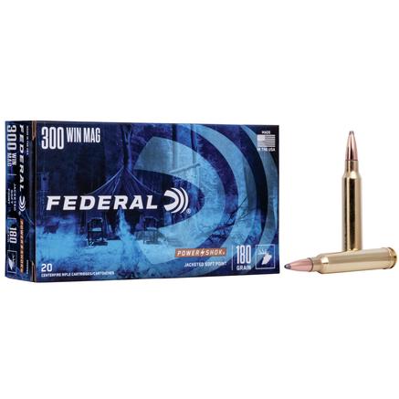Federal Power-Shok Rifle Ammunition .300 Win Mag 180 gr SP 2960 fps - 20/box a4ftactical
