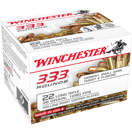 Winchester .22 LR Bulk Pack Rimfire Ammunition .22 LR 36 gr CPHP 333/ct a4ftactical