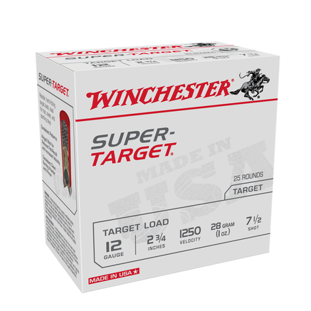 Winchester Super-Target Shotshells 12 ga 2-3/4" 1 oz 1250 fps #7.5 25/ct a4ftactical