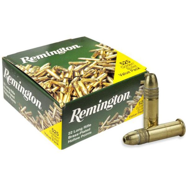 remington golden bullet rimfire ammunition 22 lr 36 gr hp 1280 fps 525 ct rt21250