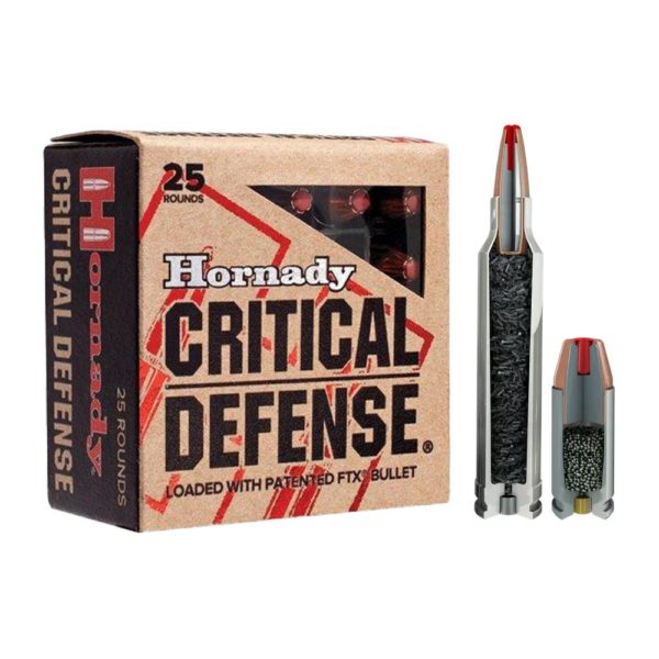 HO90250 hornady critical defense handgun ammo 9mm luger 115 gr ftx 1140 fps 25 box