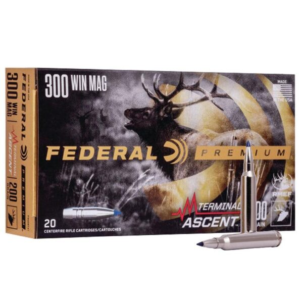 federal terminal ascent rifle ammuntion 300 win mag 200 gr 2810 fps 20 ct