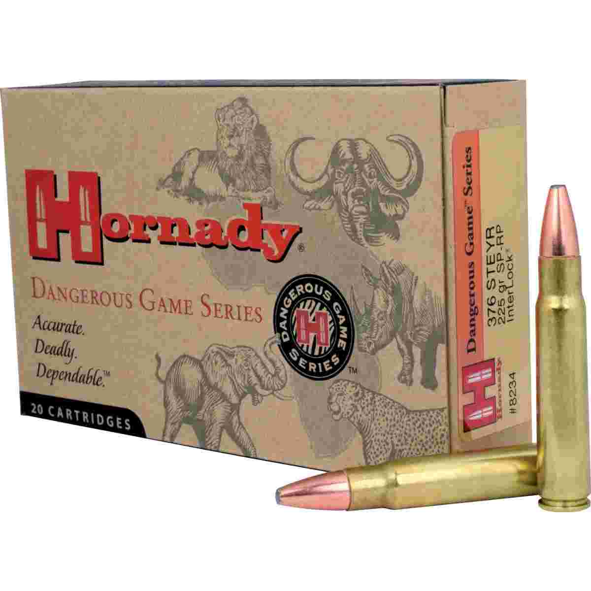 Hornady Dangerous Game Series Rifle Ammunition .376 Steyr 225 gr SP 2600 fps - 20/box 1 https3A2F2Fmedia.chattanoogashooting.com2Fimages2Fproduct2FHO82342FHO8234 Hornady Dangerous Game Series Rifle Ammunition .376 Steyr 225 gr SP 2600 fps - 20/box