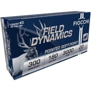 Fiocchi Field Dynamics Rifle Ammunition .300 Win Mag 180 gr PSP 3000 fps 20/ct