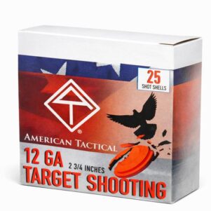 Carton of 12 gauge ammo for Target shooting with white background