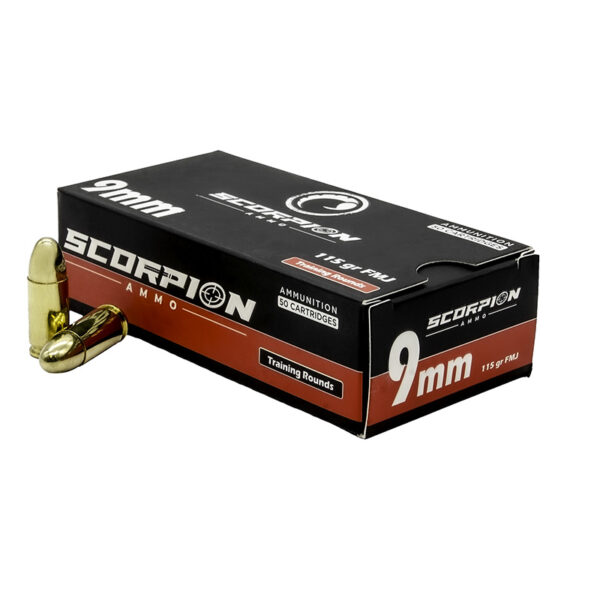 Scorpion Ammo 9mm Luger 115gr FMJ – 50 Rounds