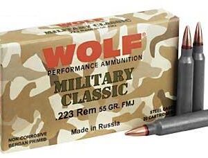 Wolf Military Classic Rifle Ammunition .223 Rem 55 gr FMJ 3241 fps - 20/box