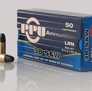 PPU Handgun Ammunition .38 S&W 145 gr LRN 689 fps 50/ct