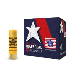 PPU Stars & Stripes Dove & Quail 20 gauge shotshell with #8 lead shot, 2¾ inch shell, 1 ounce load, 1250 FPS
