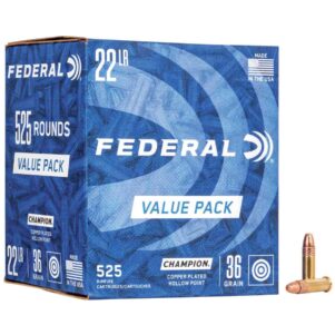 Federal Champion Rimfire Ammunition .22 LR 36 gr CPHP 1260 fps 525/ct