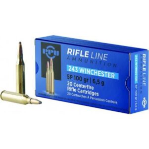 PPU Rifle Ammunition .243 Win 100 gr SP 2960 fps  20/ct